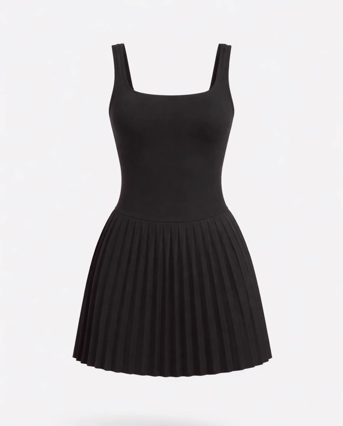 Sculpt Square Neck Pleated Tennis Dress