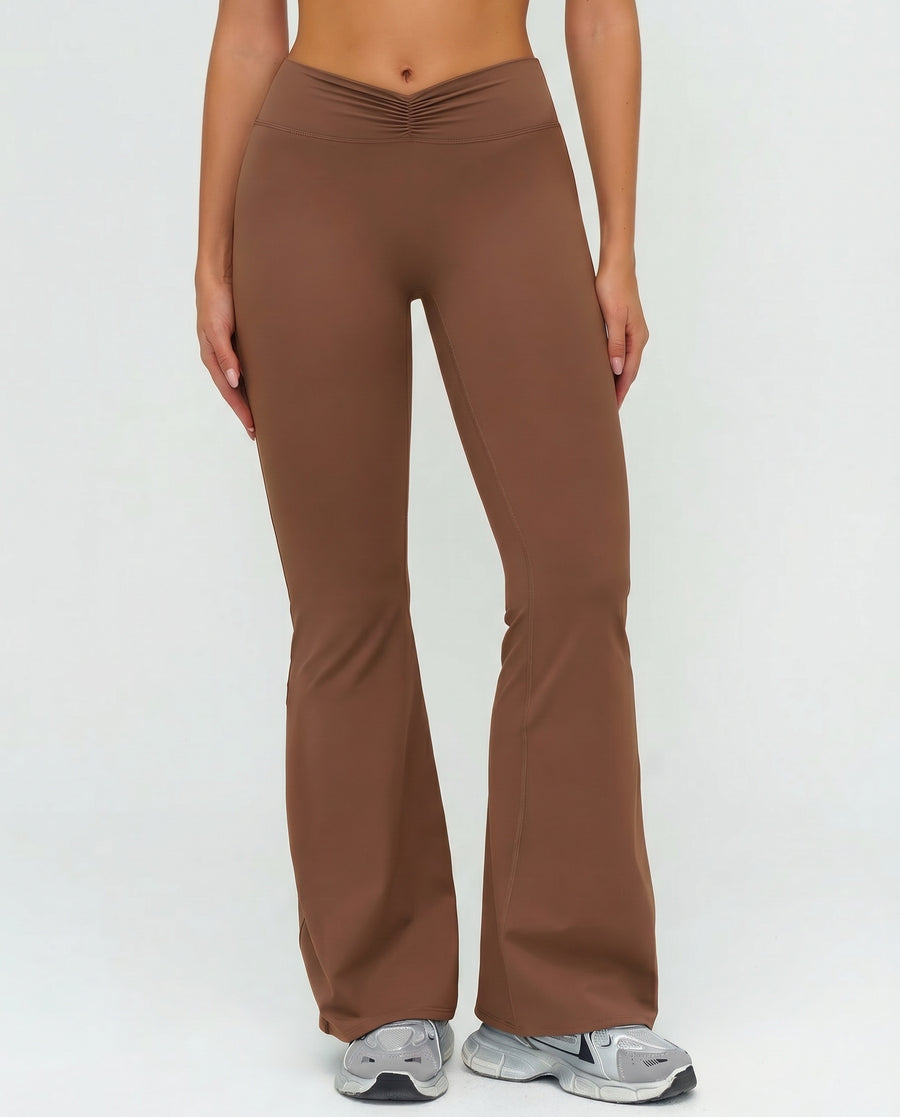 Ruched High Waist Flare Yoga Leggings