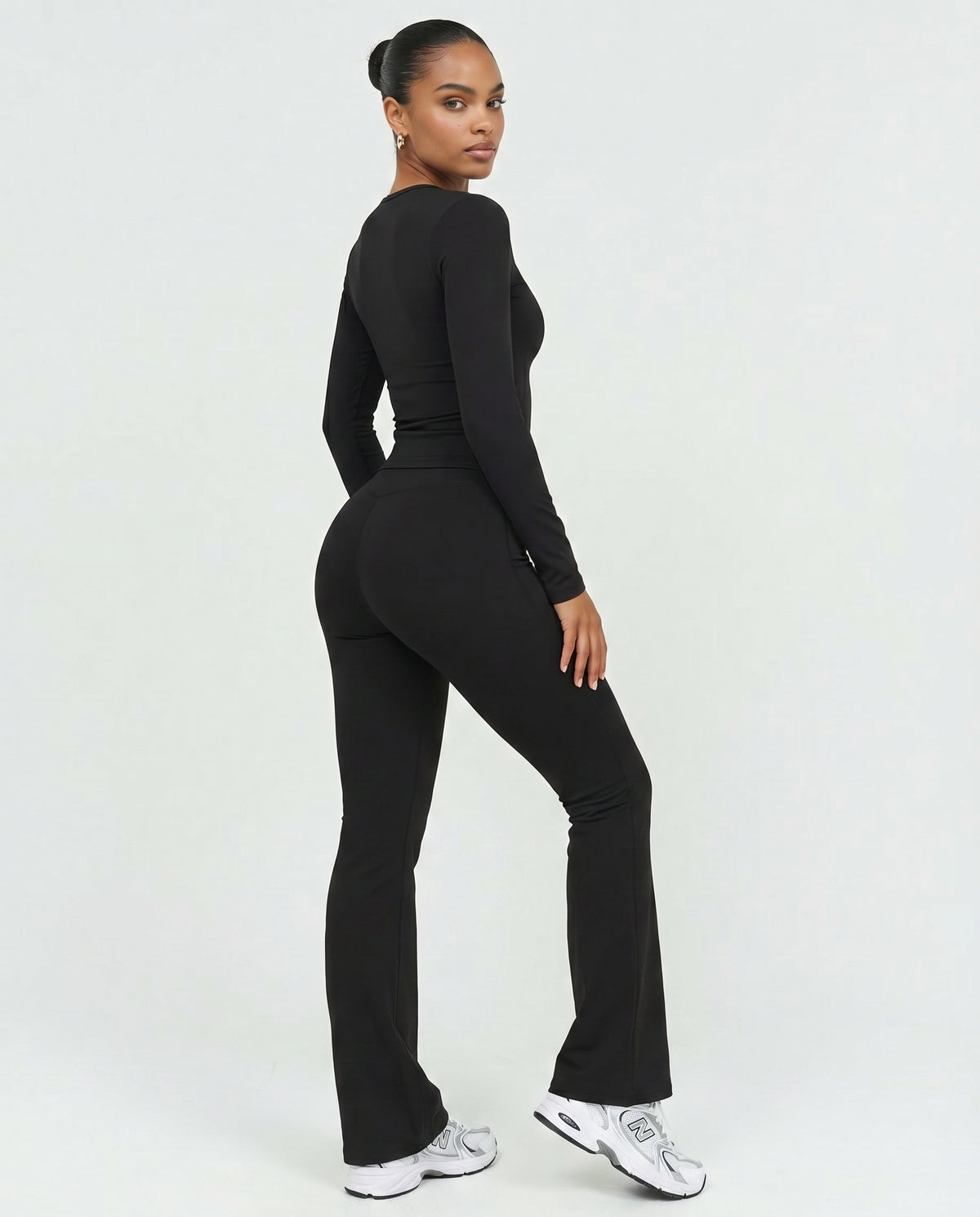 Ruched High Waist Flare Yoga Leggings — view 5