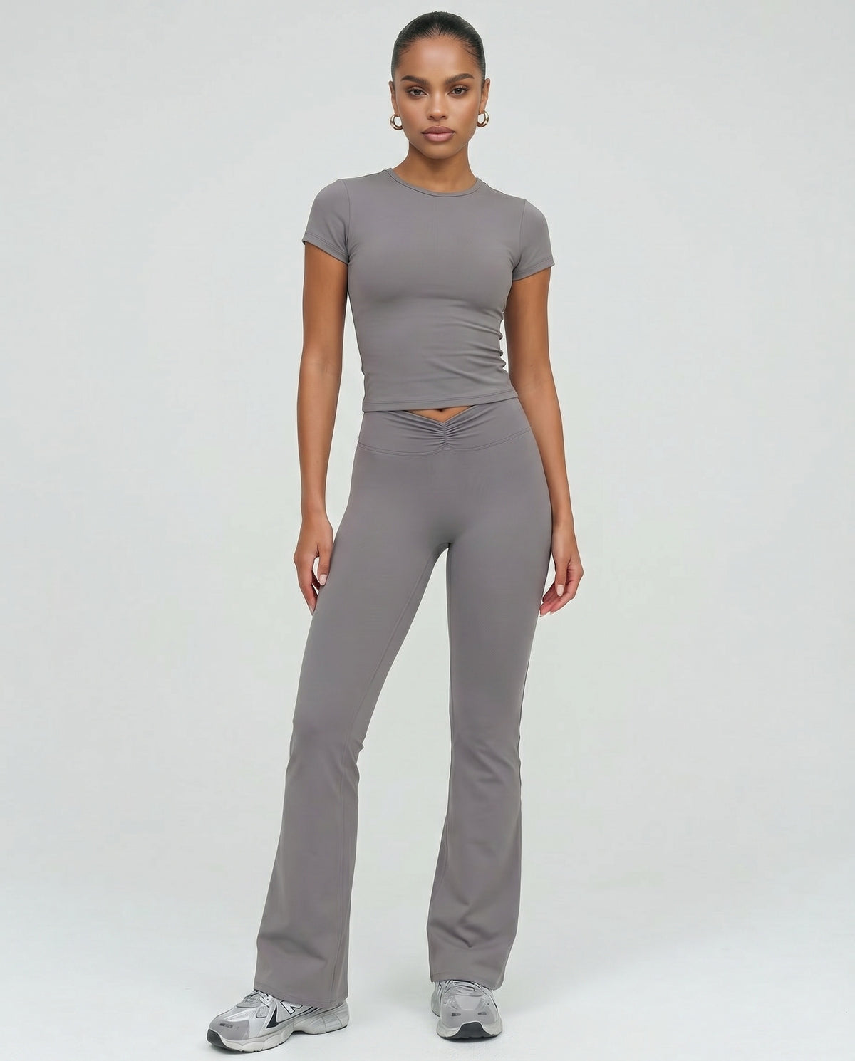 Ruched High Waist Flare Yoga Leggings — view 2