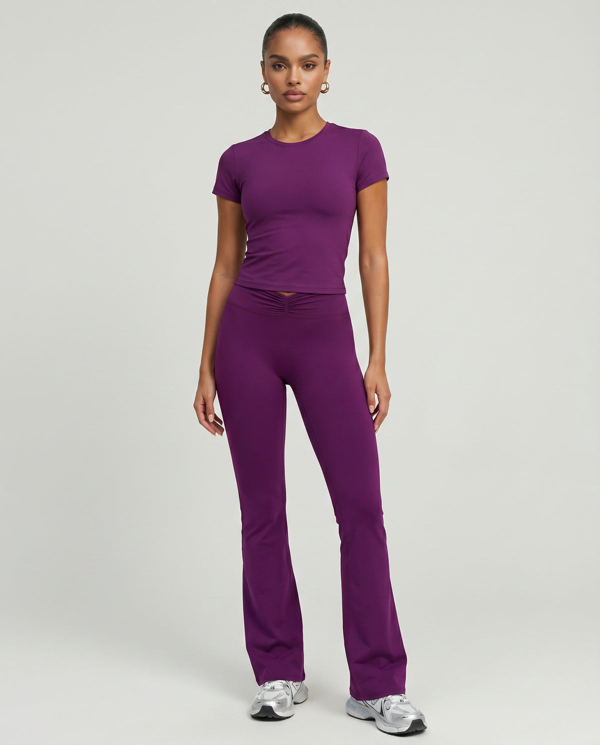 Ruched High Waist Flare Yoga Leggings — view 2