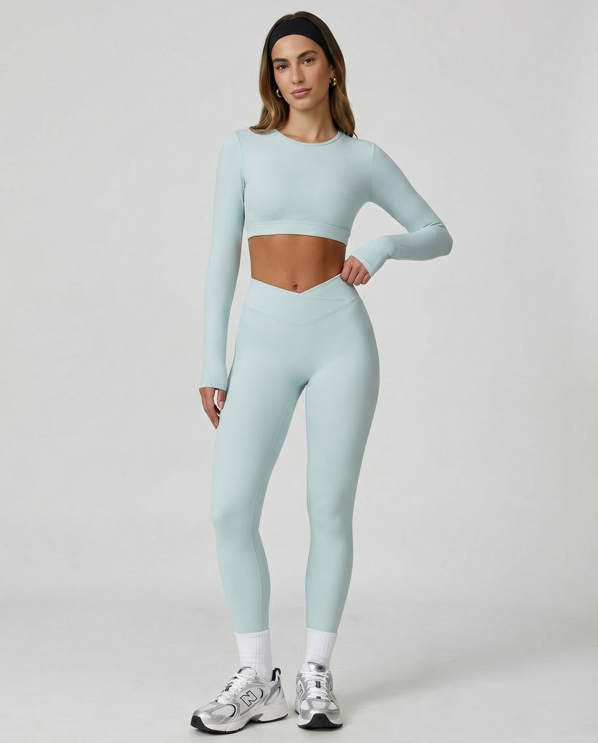 High Waist Crossover Sculpt Compression Leggings — view 2