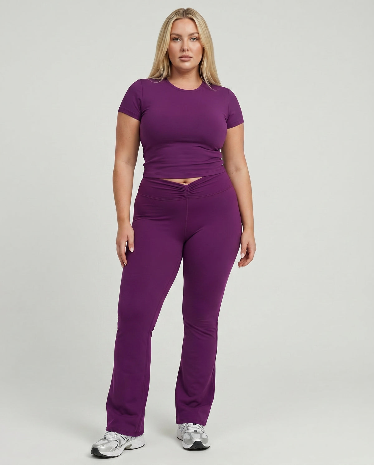 Ruched High Waist Flare Yoga Leggings — view 3