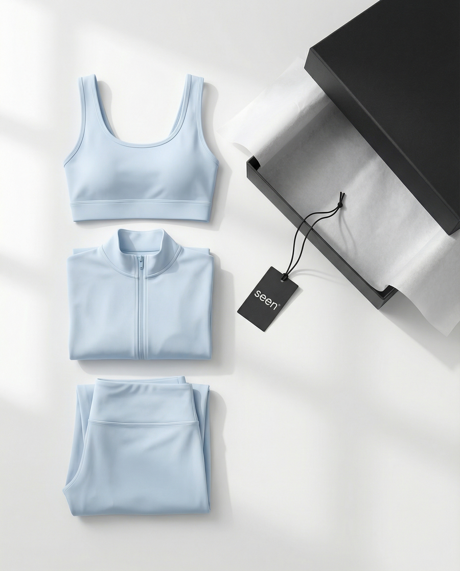3-Piece Set – Flare Pants, Sports Bra & Jacket