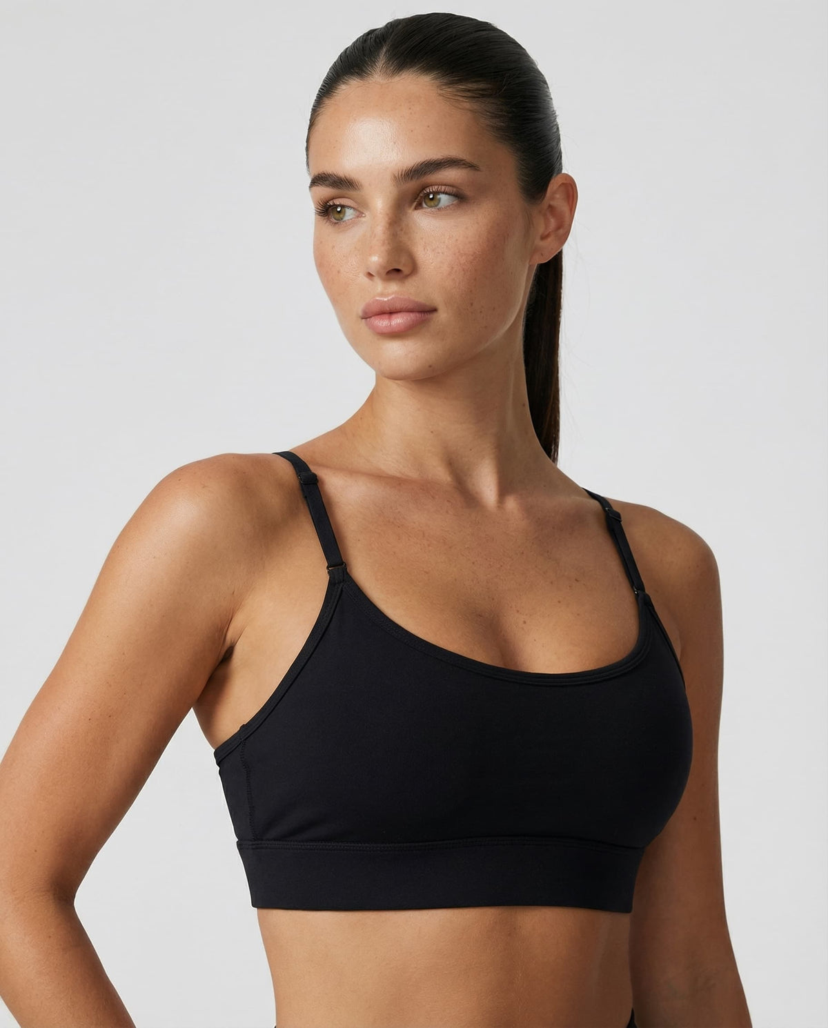 Crossover High Waist Shorts Set in Black