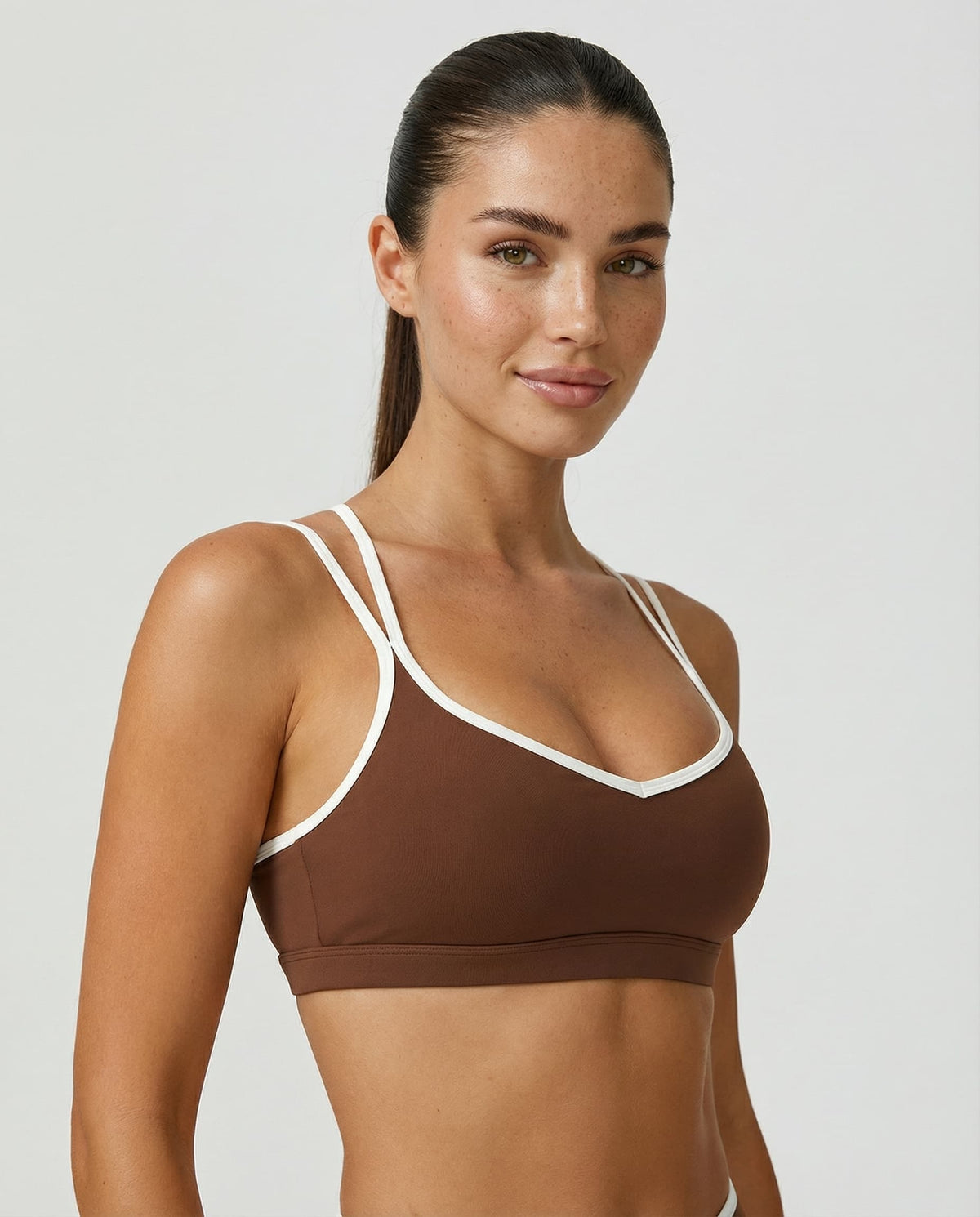 Sculpt Biker Short Set in Brown
