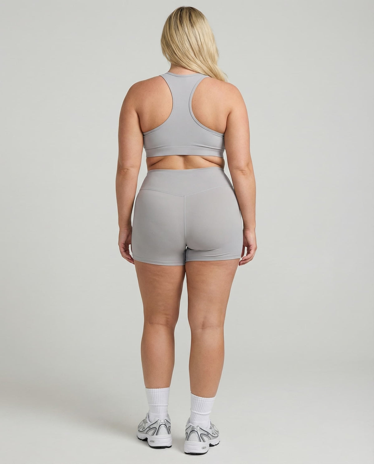 Grey Sculpt Racerback Tank & Shorts Set