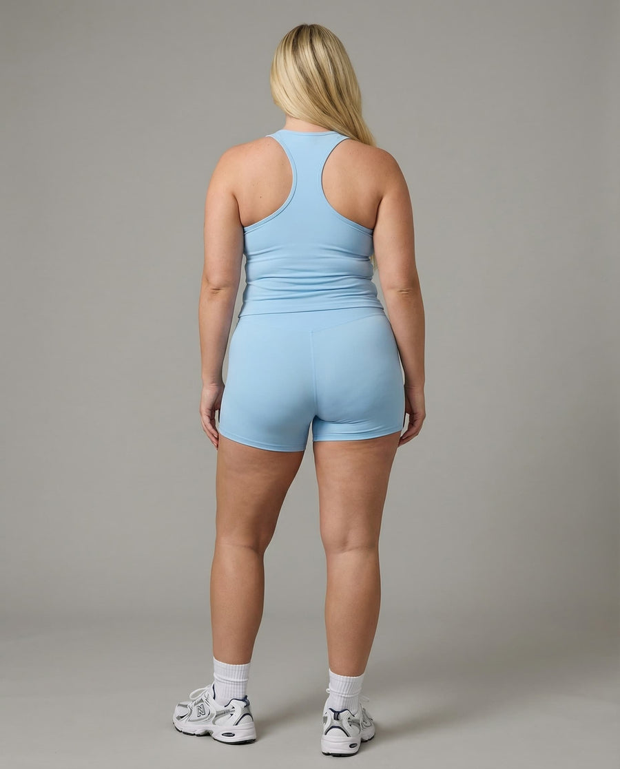 Sky Blue Sculpt Racerback Tank & Shorts Set