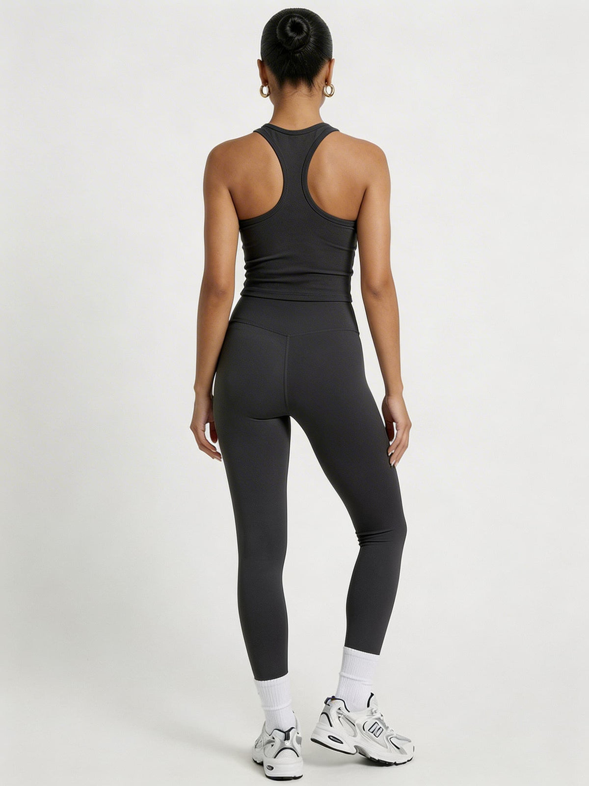 Charcoal Grey Sculpt Racerback Tank & Leggings Set