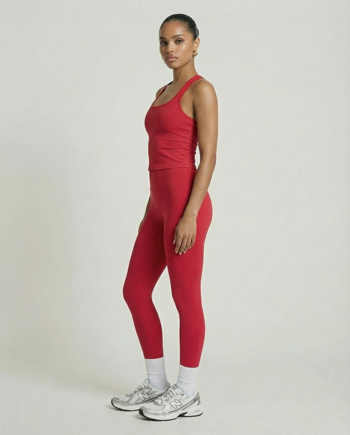 Cherry Red Sculpt Racerback Tank & Leggings Set