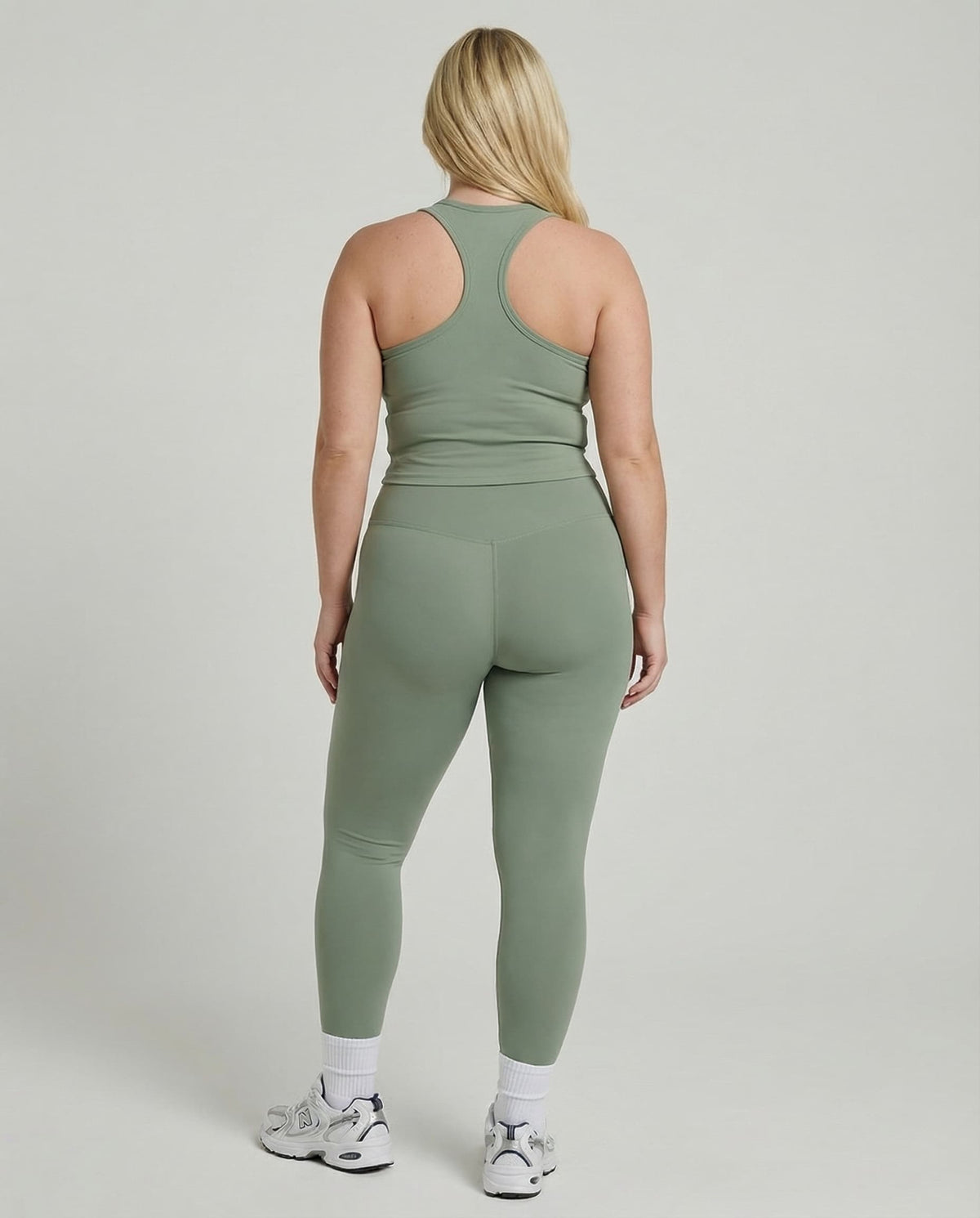 Matcha Green Sculpt Racerback Tank & Leggings Set