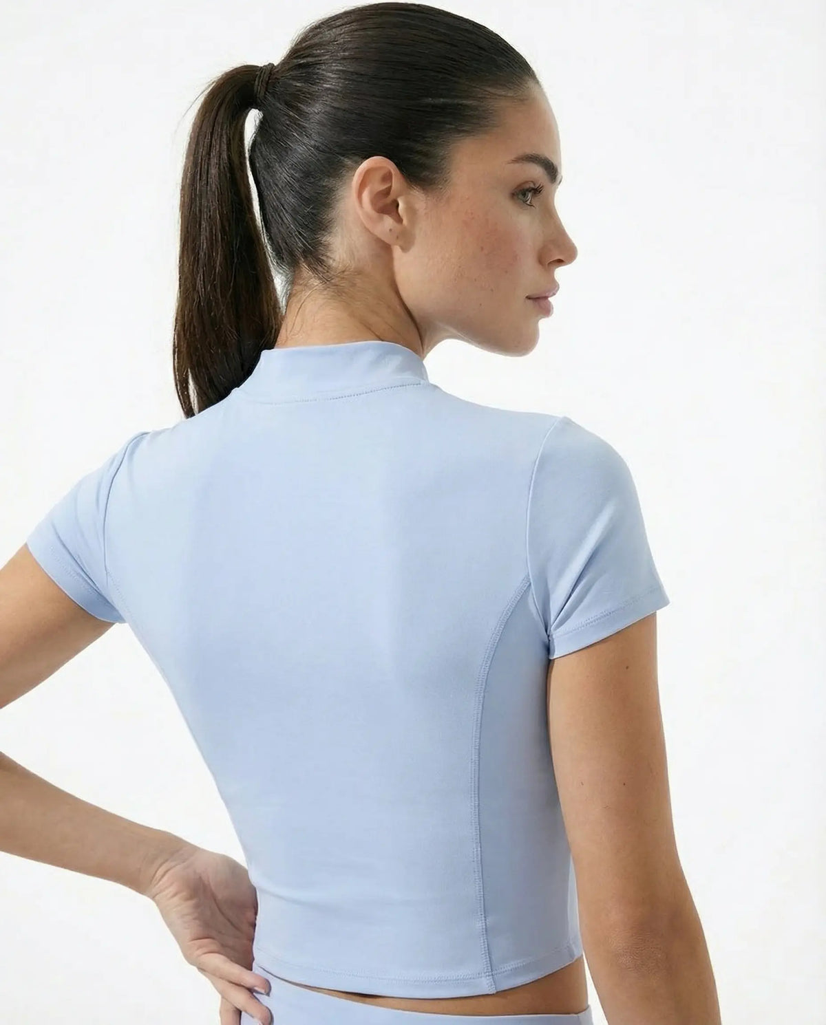 Sports Top Women Zip Front Cropped Workout Top Sculpt