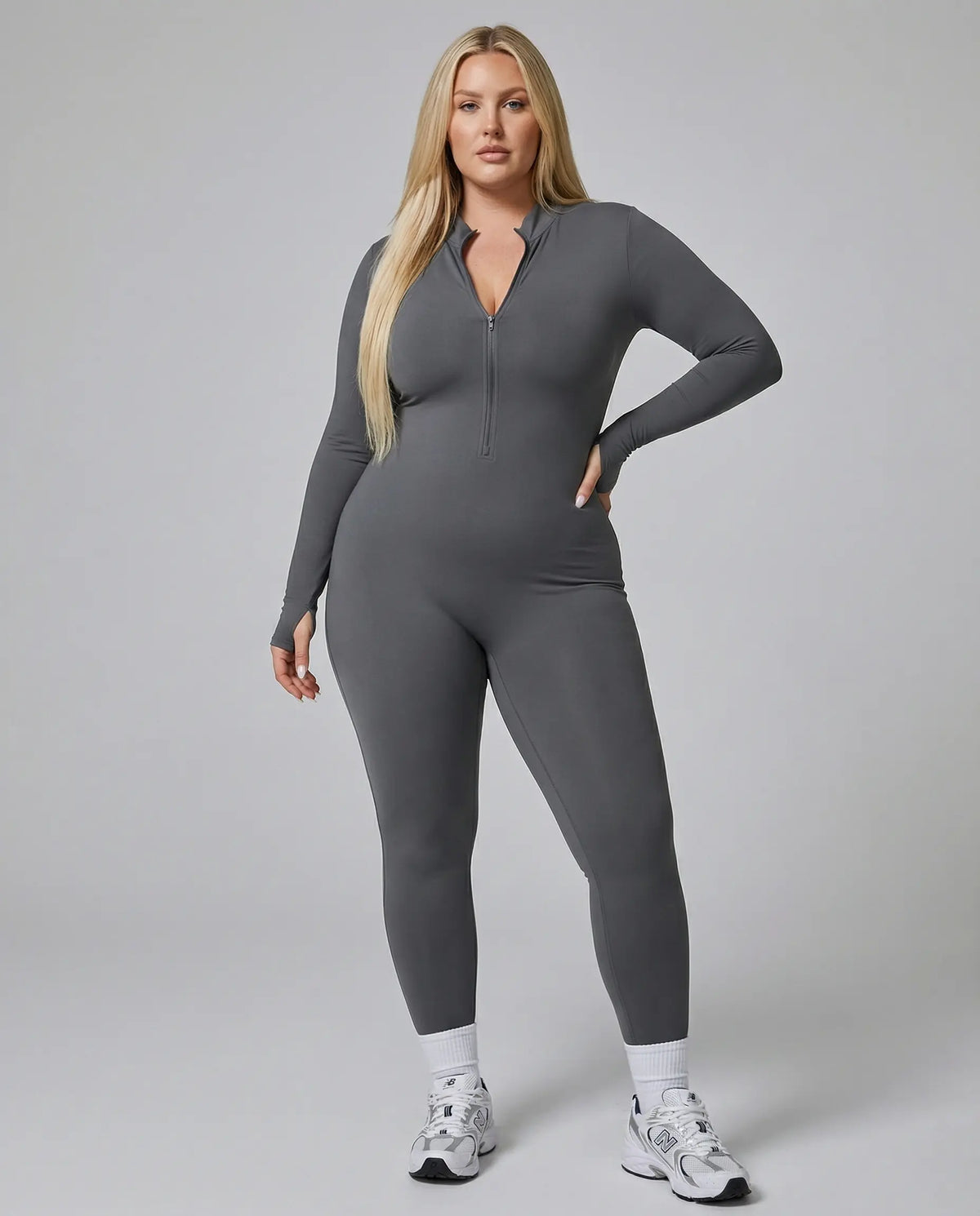 Sculpting Jumpsuit Seamless Long Sleeve Zip
