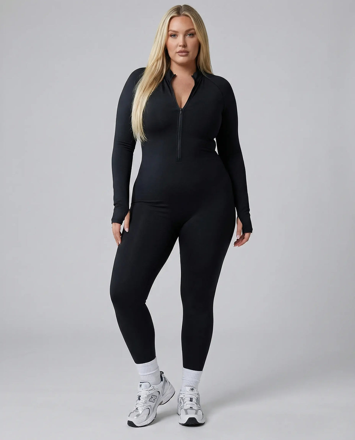 Sculpting Jumpsuit Seamless Long Sleeve Zip