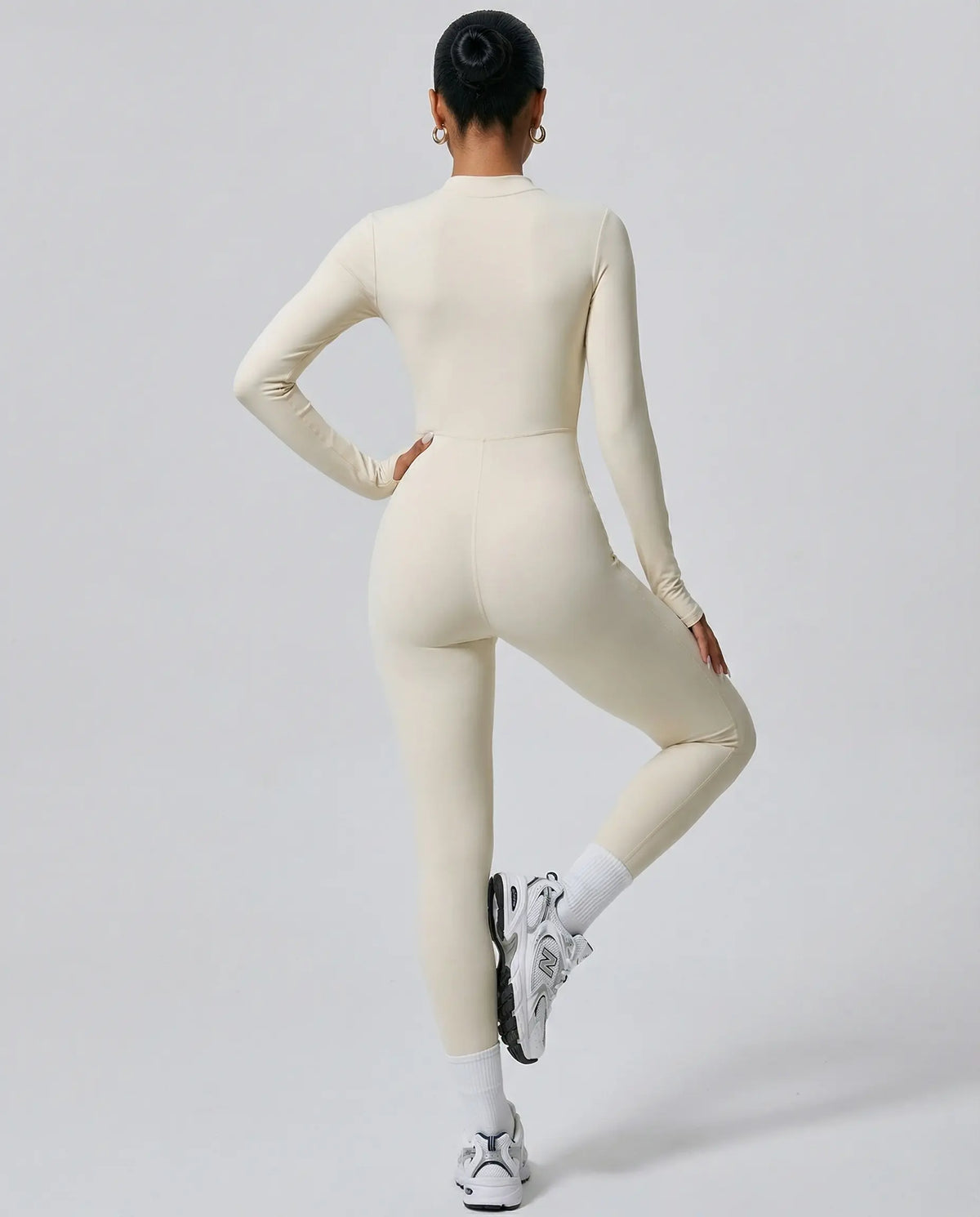 Sculpting Jumpsuit Seamless Long Sleeve Zip
