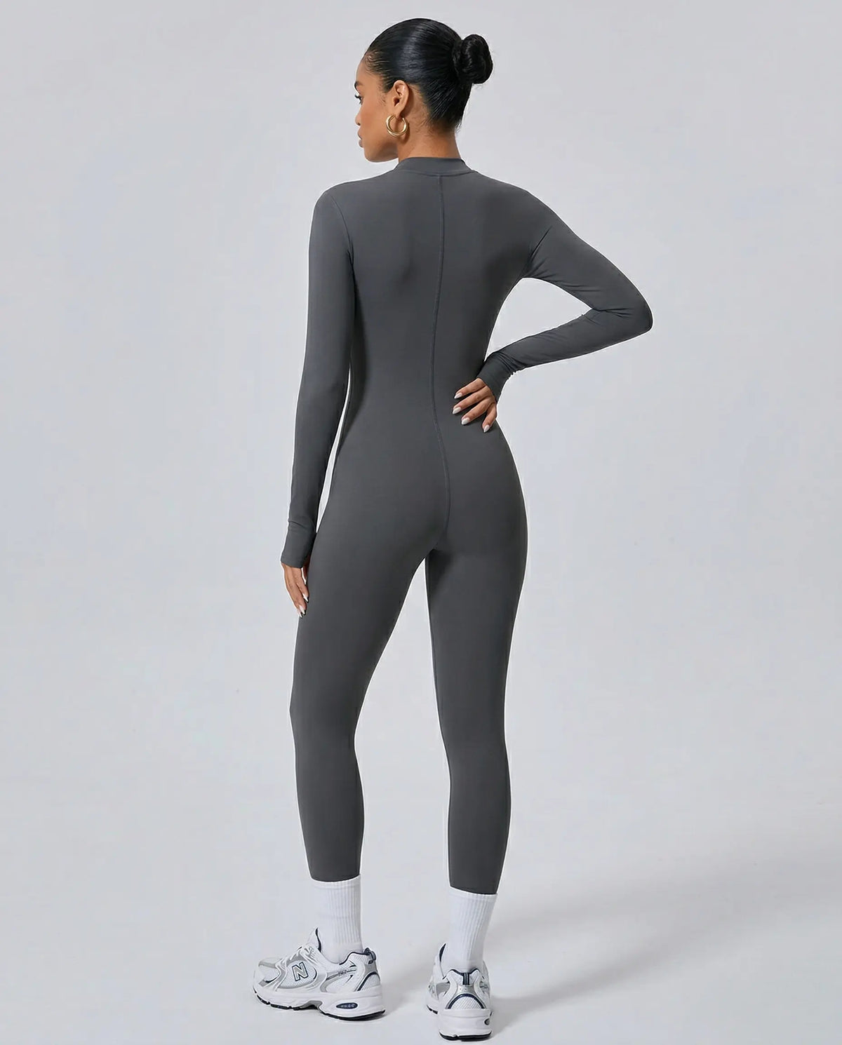 Sculpting Jumpsuit Seamless Long Sleeve Zip