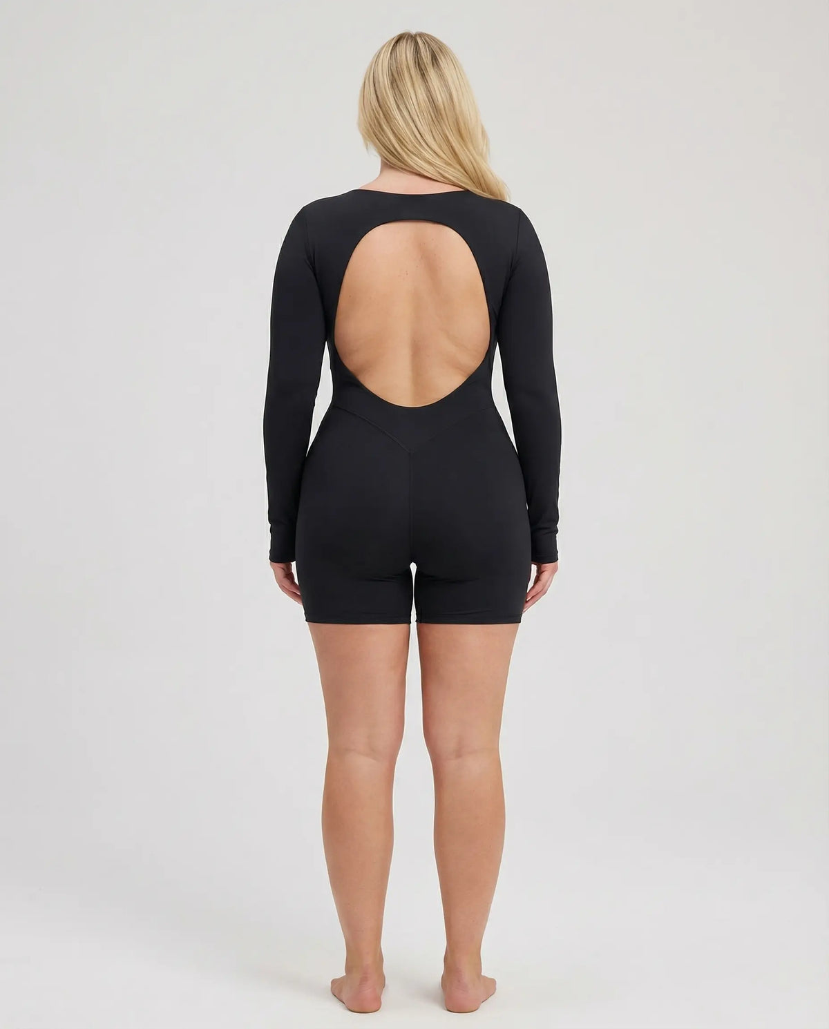 Sculpting Romper Women Long Sleeve Square Neck