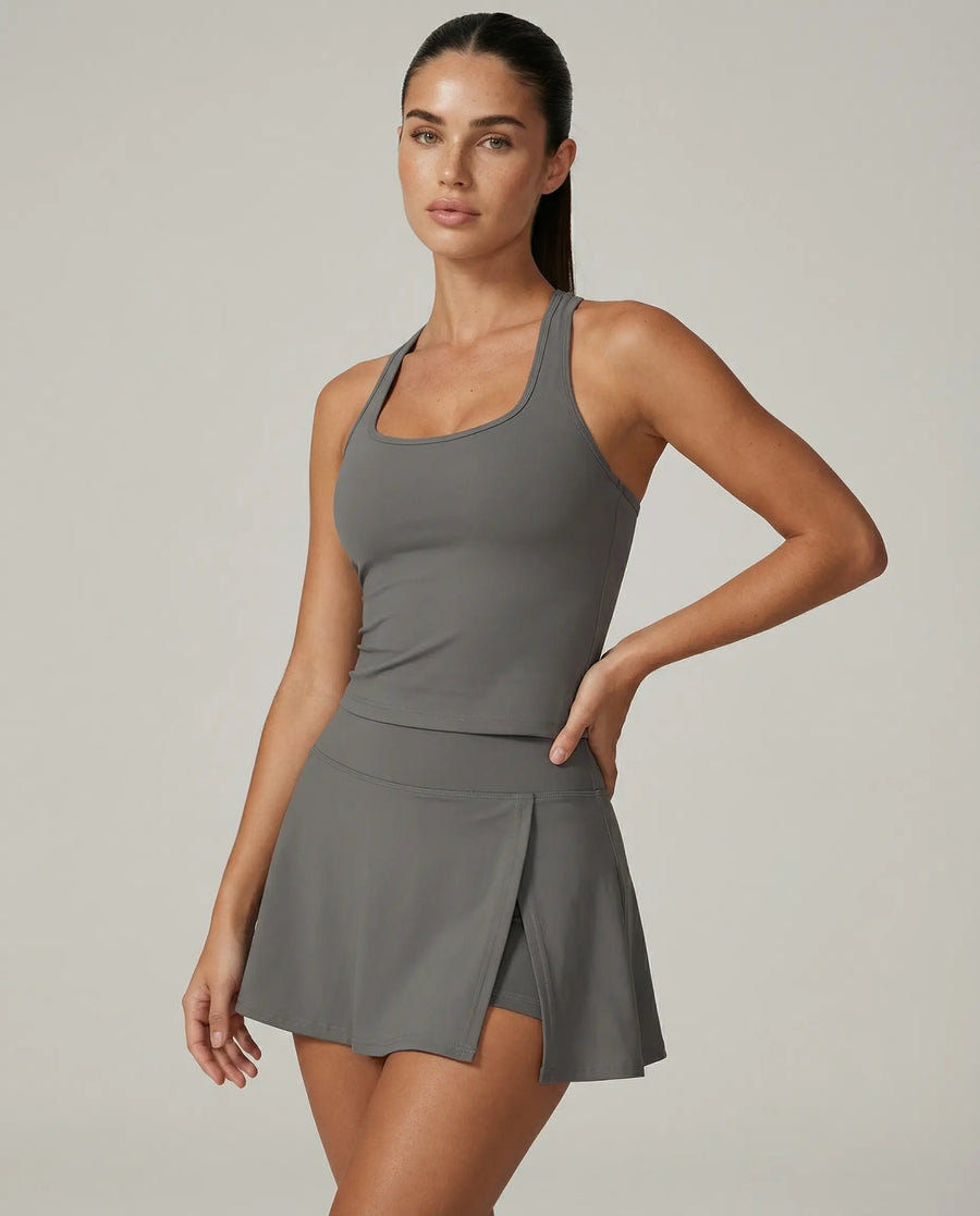 Tennis Sculpting Activewear Set with Built-In Skort