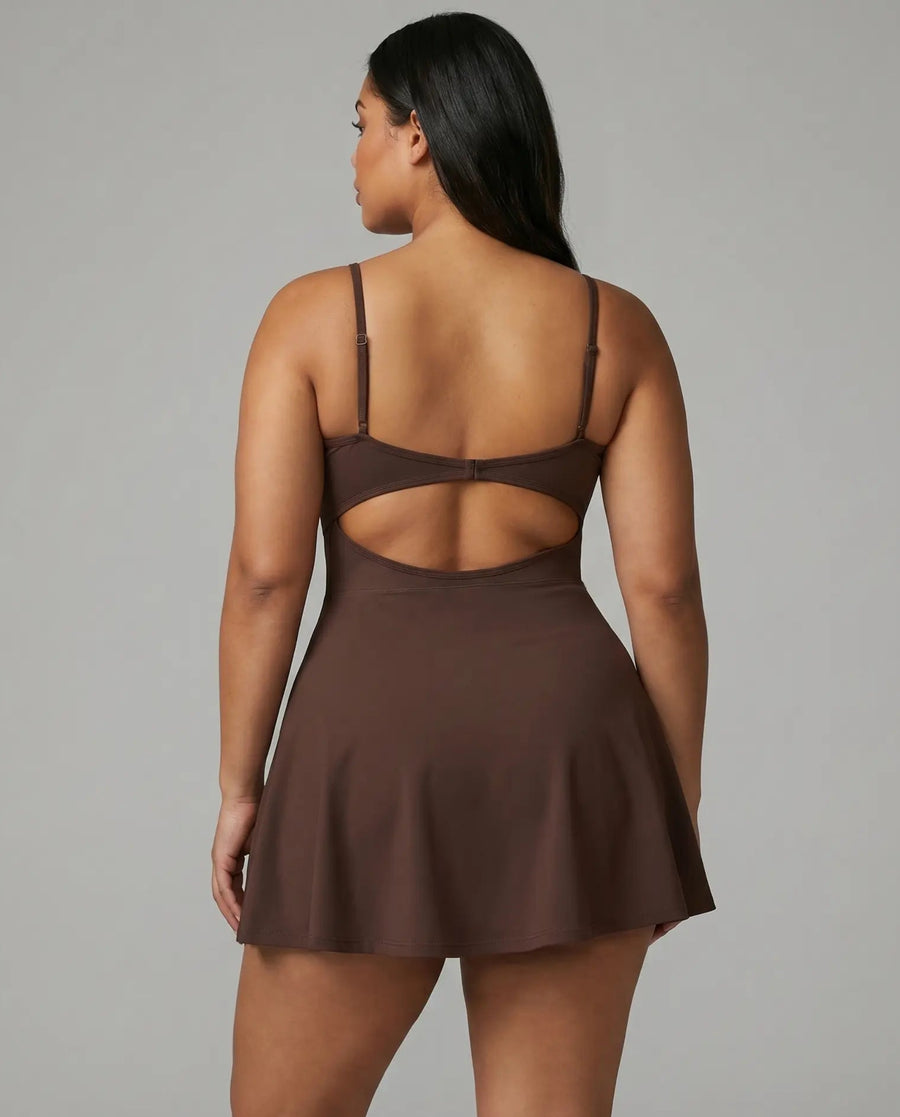 Sculpt Spaghetti Strap Side Slit Padel Dress