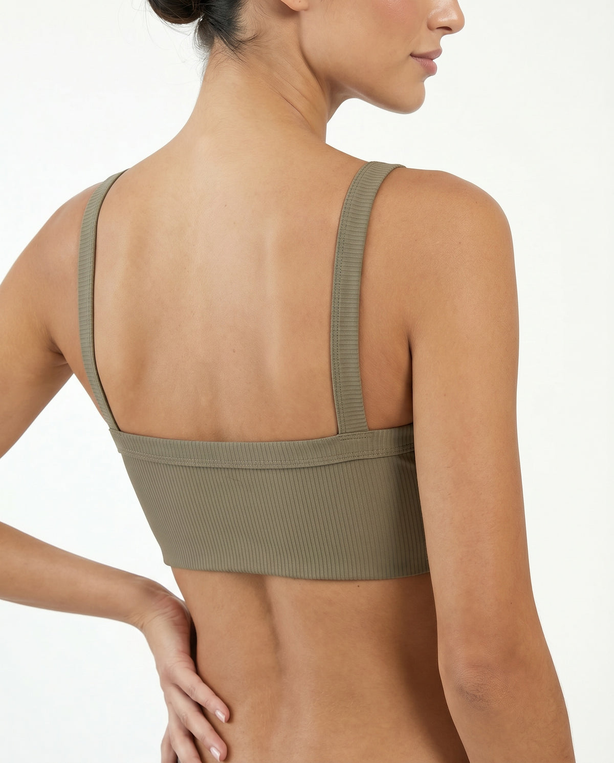 Sports Bra Ribbed Square Neck Crop — view 2