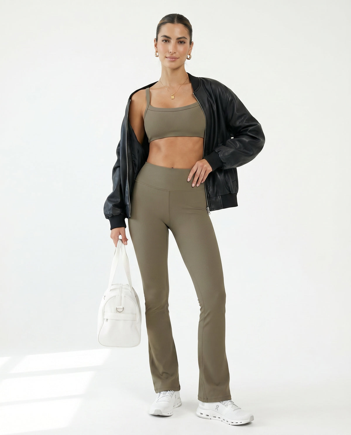 Sports Bra Ribbed Square Neck Crop — view 4