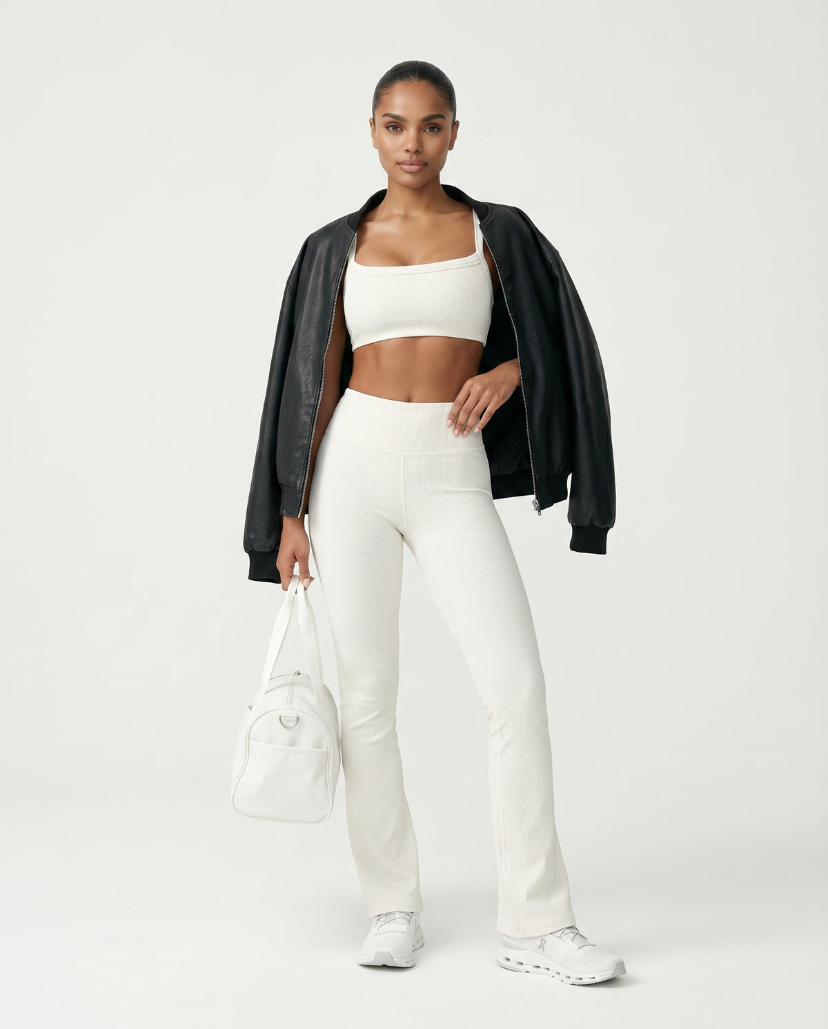 Sports Bra Ribbed Square Neck Crop — view 4