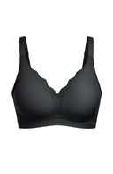 Wireless Scalloped Jelly Bra Black Women Soft Stretch