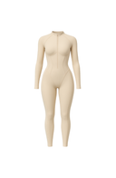 Sculpted Second Skin Jumpsuit Cream Women One Piece Stretch Fabric