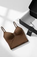 Seamless Bodysuit Brown Women Sculpting One Piece Stretch Fabric