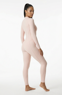 Sculpted Second Skin Jumpsuit Pink Women One Piece Stretch Fabric
