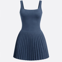 Sculpt Square Neck Pleated Tennis Dress