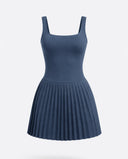 Sculpt Square Neck Pleated Tennis Dress