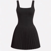 Sculpt Square Neck Pleated Tennis Dress