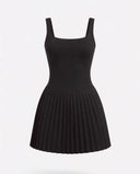 Sculpt Square Neck Pleated Tennis Dress