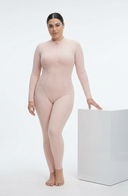 Sculpted Second Skin Jumpsuit Pink Women One Piece Stretch Fabric