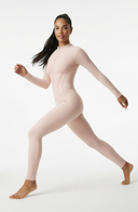 Sculpted Second Skin Jumpsuit Pink Women One Piece Stretch Fabric