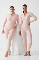 Sculpted Second Skin Jumpsuit Pink Women One Piece Stretch Fabric