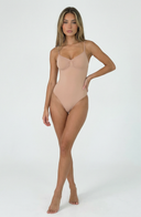 Seamless Bodysuit Nude Women Sculpting One Piece Stretch Fabric