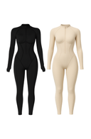 Sculpted Second Skin Jumpsuit Cream Women One Piece Stretch Fabric