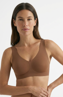Wireless Scalloped Jelly Bra Brown Women Soft Stretch