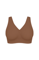 Wireless Scalloped Jelly Bra Brown Women Soft Stretch