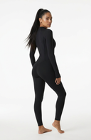 Sculpted Second Skin Jumpsuit Black Women One Piece Stretch Fabric