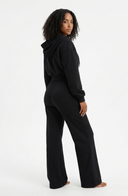 Everyday Lounge Set Black Women Two Piece Cotton Blend Stretch