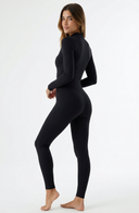 Women One Piece Workout Jumpsuit Black Body Contouring Stretch Fabric