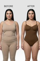 Seamless Bodysuit Brown Women Sculpting One Piece Stretch Fabric