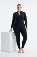 Women One Piece Workout Jumpsuit Black Body Contouring Stretch Fabric