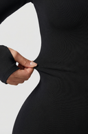 Sculpted Second Skin Jumpsuit Black Women One Piece Stretch Fabric