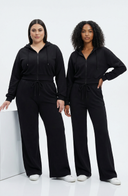 Everyday Lounge Set Black Women Two Piece Cotton Blend Stretch