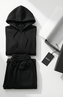 Everyday Lounge Set Black Women Two Piece Cotton Blend Stretch