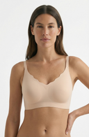 Wireless Scalloped Jelly Bra Nude Women Soft Stretch